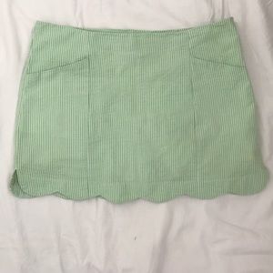 Lilly Pulitzer Green Seersucker Skort Size 6